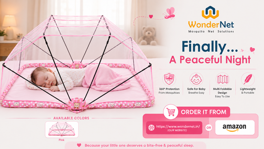 WonderNet Baby Mosquito Net: | Easy to Setup | Easy to Fold | Easy to Store | Easy to Carry |