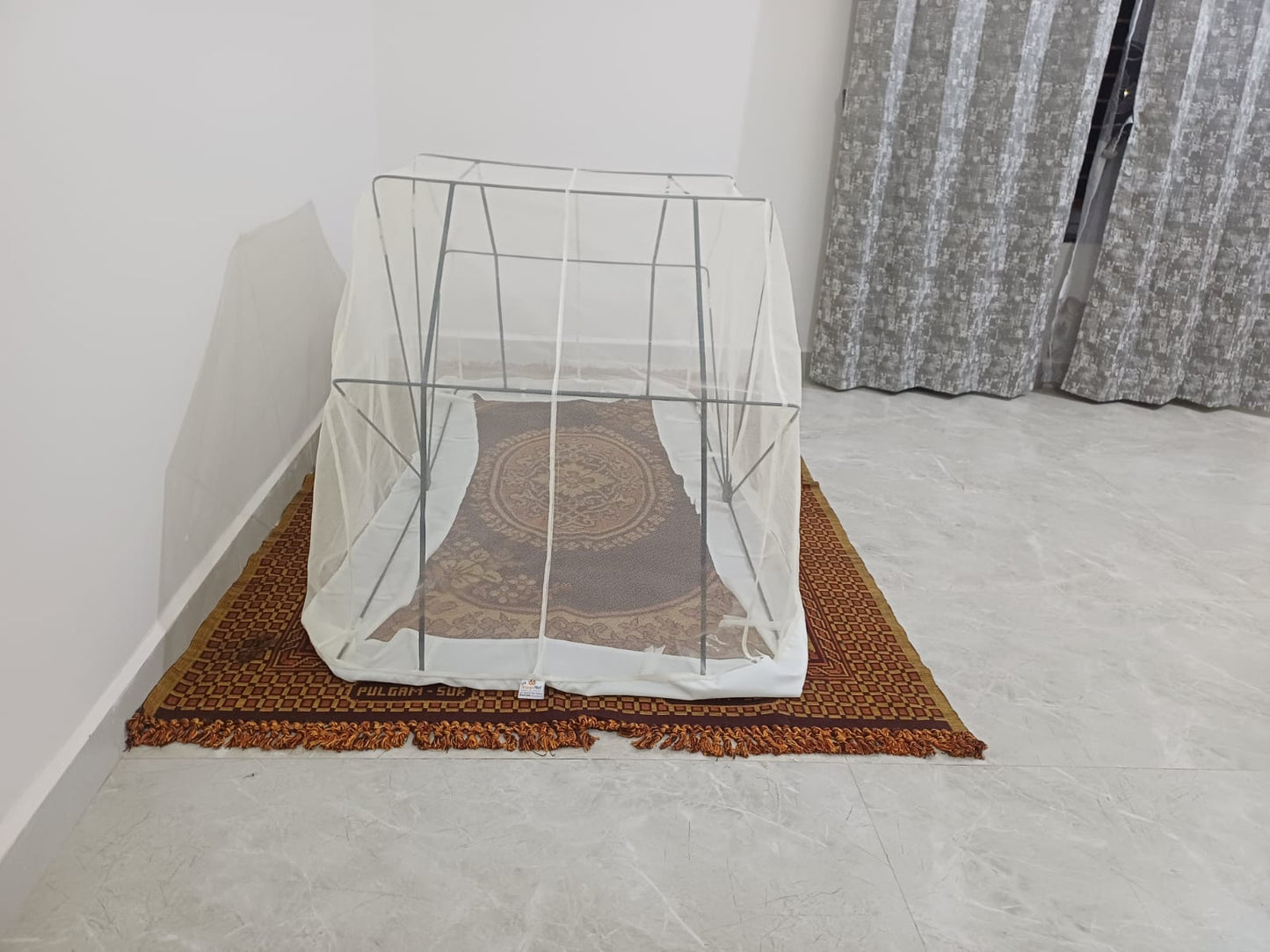 WonderNet Pop-Up Mosquito Net for Double Bed | Foldable King/Queen Size Tent (Washable)