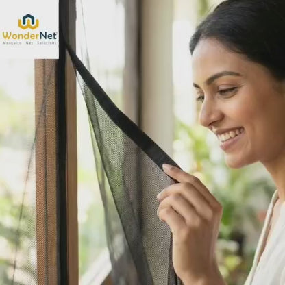 WonderNet Best Seller Velcro Window Mosquito Net with Self-Adhesive Tape & Easy to Install(Washable)