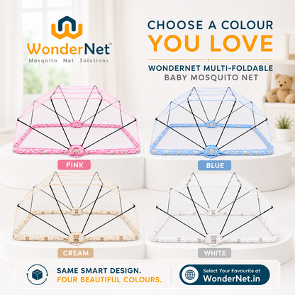 WonderNet Baby Mosquito Net: | Easy to Setup | Easy to Fold | Easy to Store | Easy to Carry |